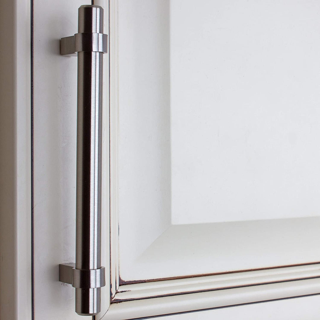 5 Pack 5 inch Center Solid Steel Euro Cabinet Pull Modern Contemporary Metal Finish - Diamond Home USA