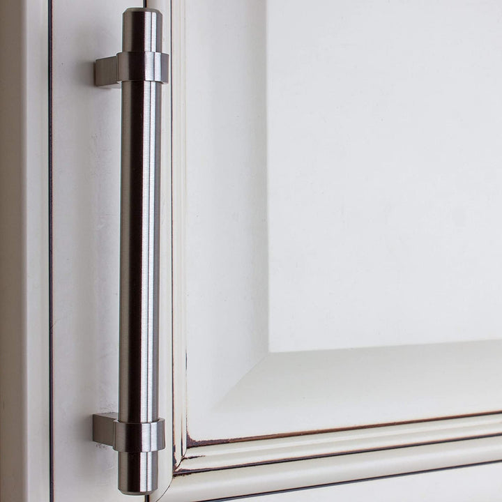 5 Pack 5 inch Center Solid Steel Euro Cabinet Pull Modern Contemporary Metal Finish - Diamond Home USA