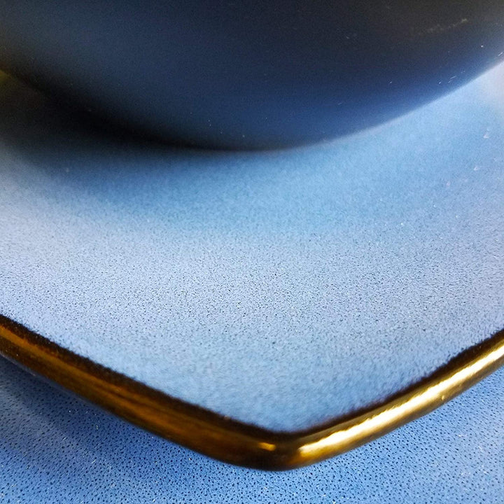 Modern 16 Piece Squared Dinnerware Set Blue Solid Casual Square Stoneware Microwave Safe - Diamond Home USA