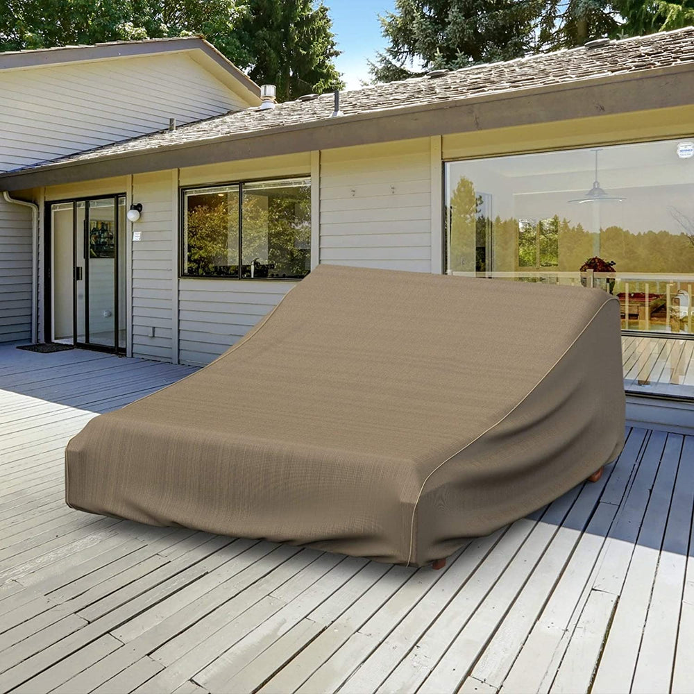 Waterproof Outdoor Patio Chaise Lounge Cover Black Tan Multiple Sizes Extra Large 36" h X 36" w 86" deep Color Polyester