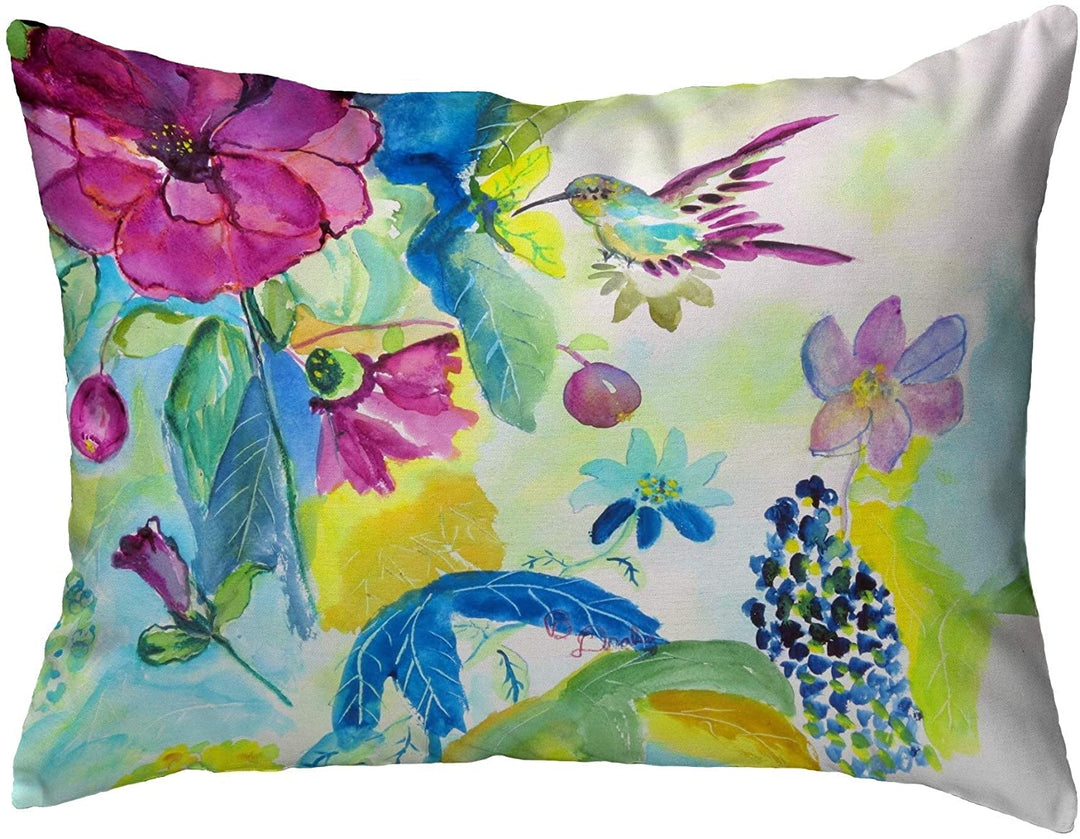 Hummingbird Garden Noncorded Pillow 11x14 Color Graphic