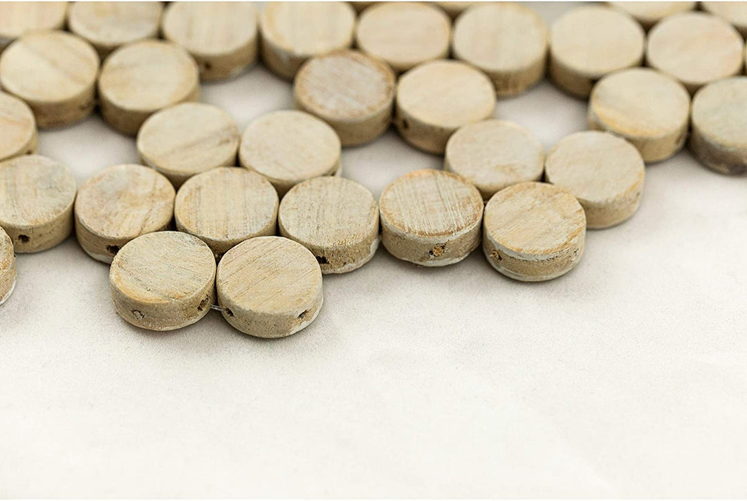 Exotic Wood Rose Placemat Handmade White (Set 2) Geometric Farmhouse Oblong - Diamond Home USA