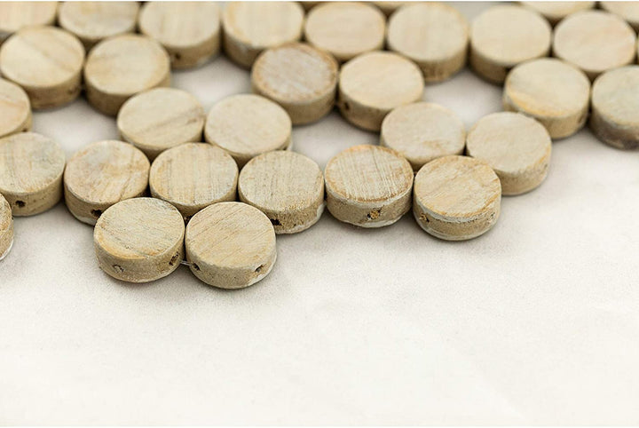 Exotic Wood Rose Placemat Handmade White (Set 2) Geometric Farmhouse Oblong - Diamond Home USA