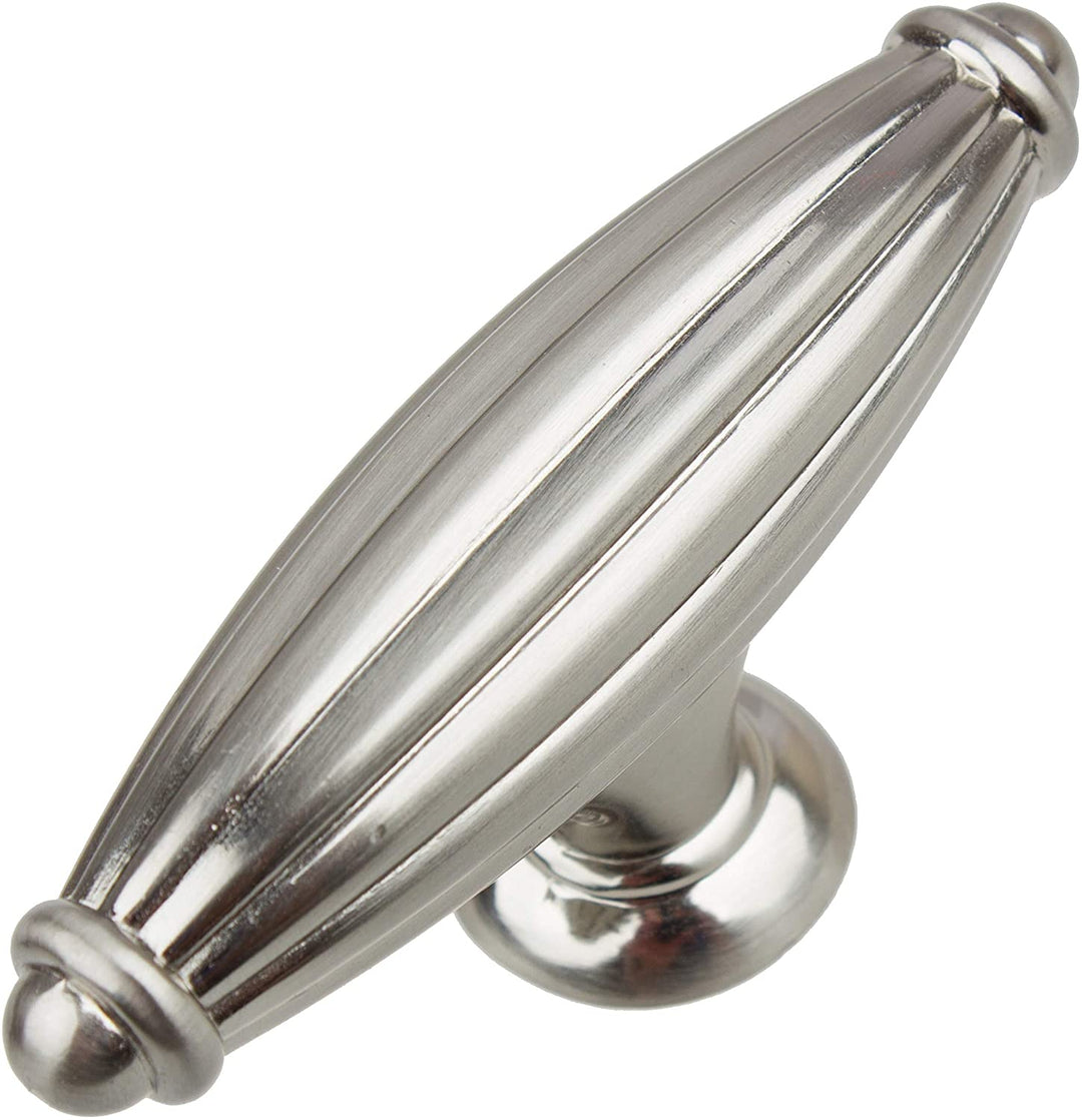 2 5 inch Satin Nickel Fluted Cabinet Knob (Case 10) Grey