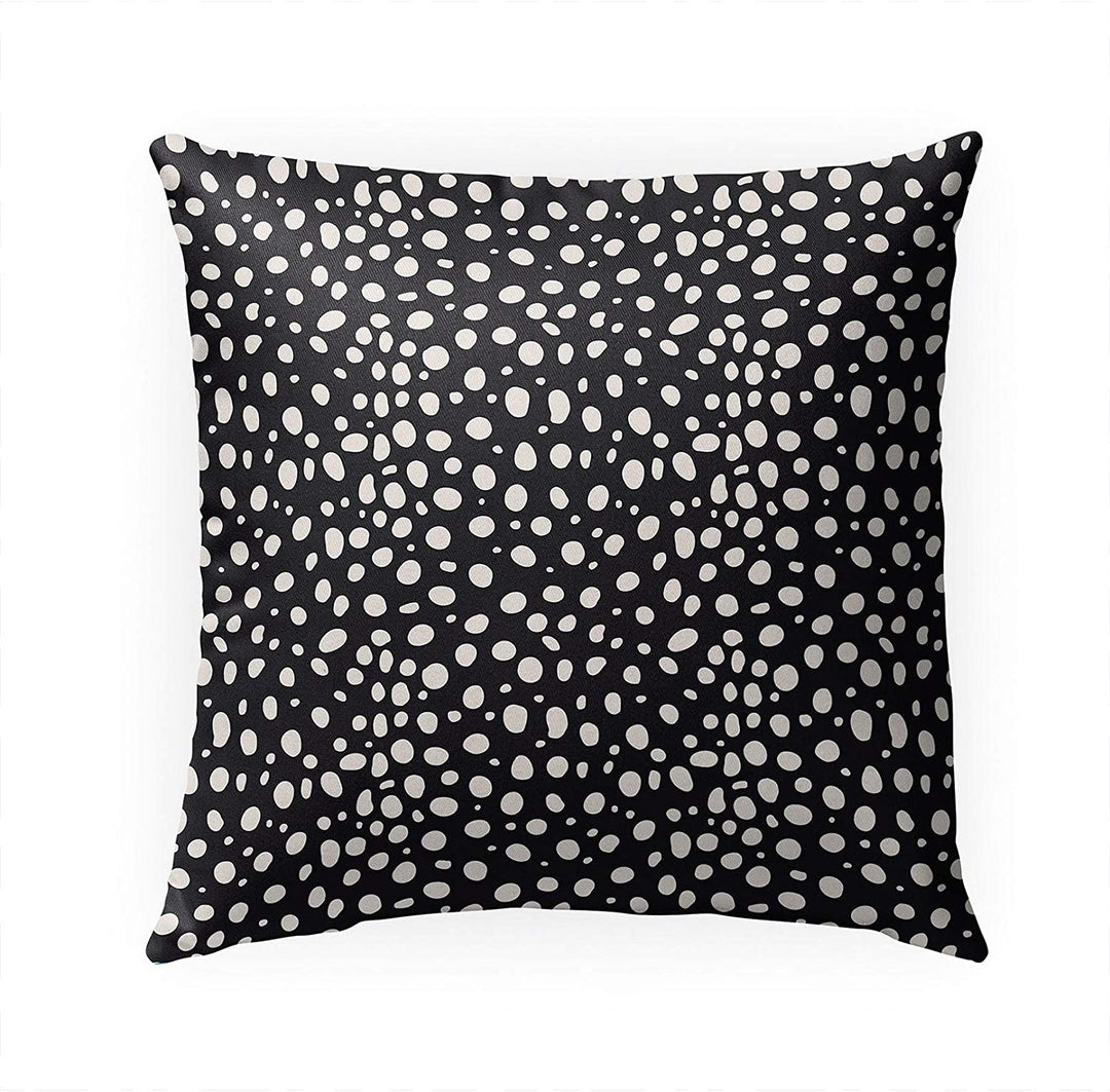 Cheetah Tan Spot Indoor|Outdoor Pillow by Marina 18x18 Black