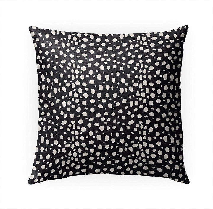 Cheetah Tan Spot Indoor|Outdoor Pillow by Marina 18x18 Black
