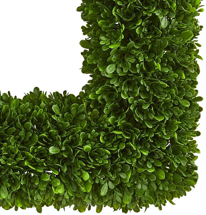 17" Tea Leaf Square Wreath Uv Resistant (Indoor/Outdoor) Tea Leaf Square Wreath - Diamond Home USA