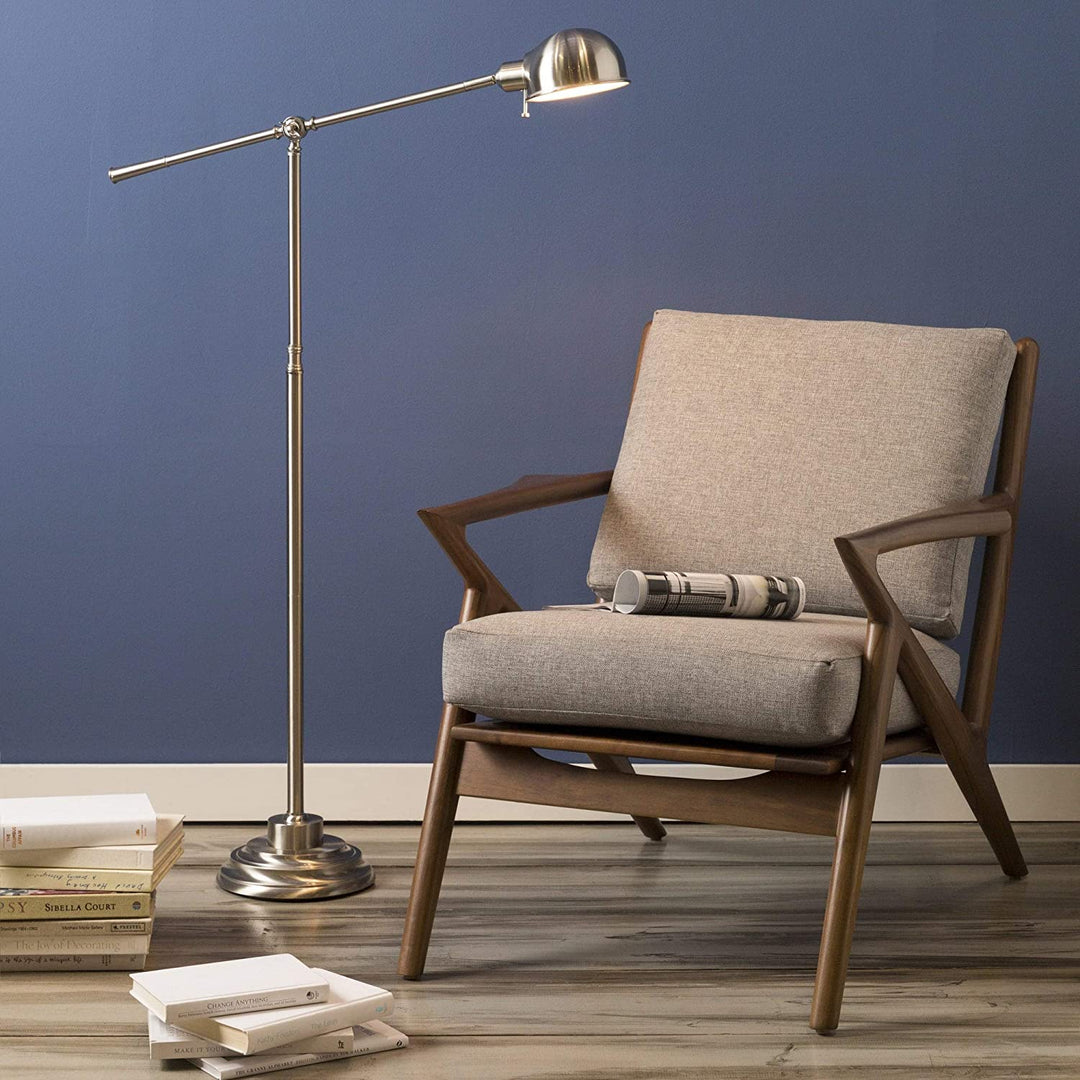 Contemporary Don Floor Lamp Silver Modern Nickel
