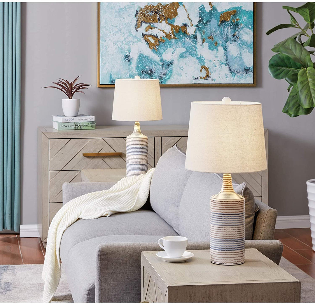 Table Lamp Set White Modern