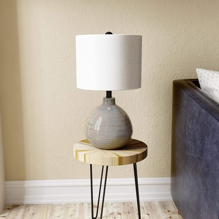 Ceramic Accent Table Lamp Grey Farmhouse Traditional