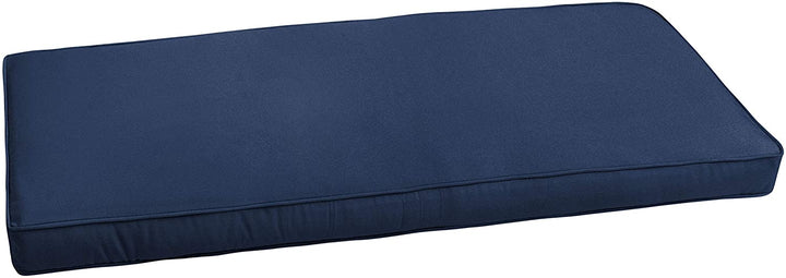 Canvas Navy Blue Indoor/Outdoor Bench Cushion Corded 55 W X 18 D Solid Modern Contemporary Traditional Transitional Acrylic Fade Resistant Uv Water