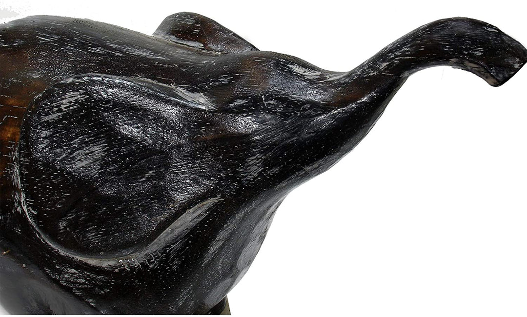 Handmade Decorative Elephant Statue (Indonesia) Black Animals Wood - Diamond Home USA