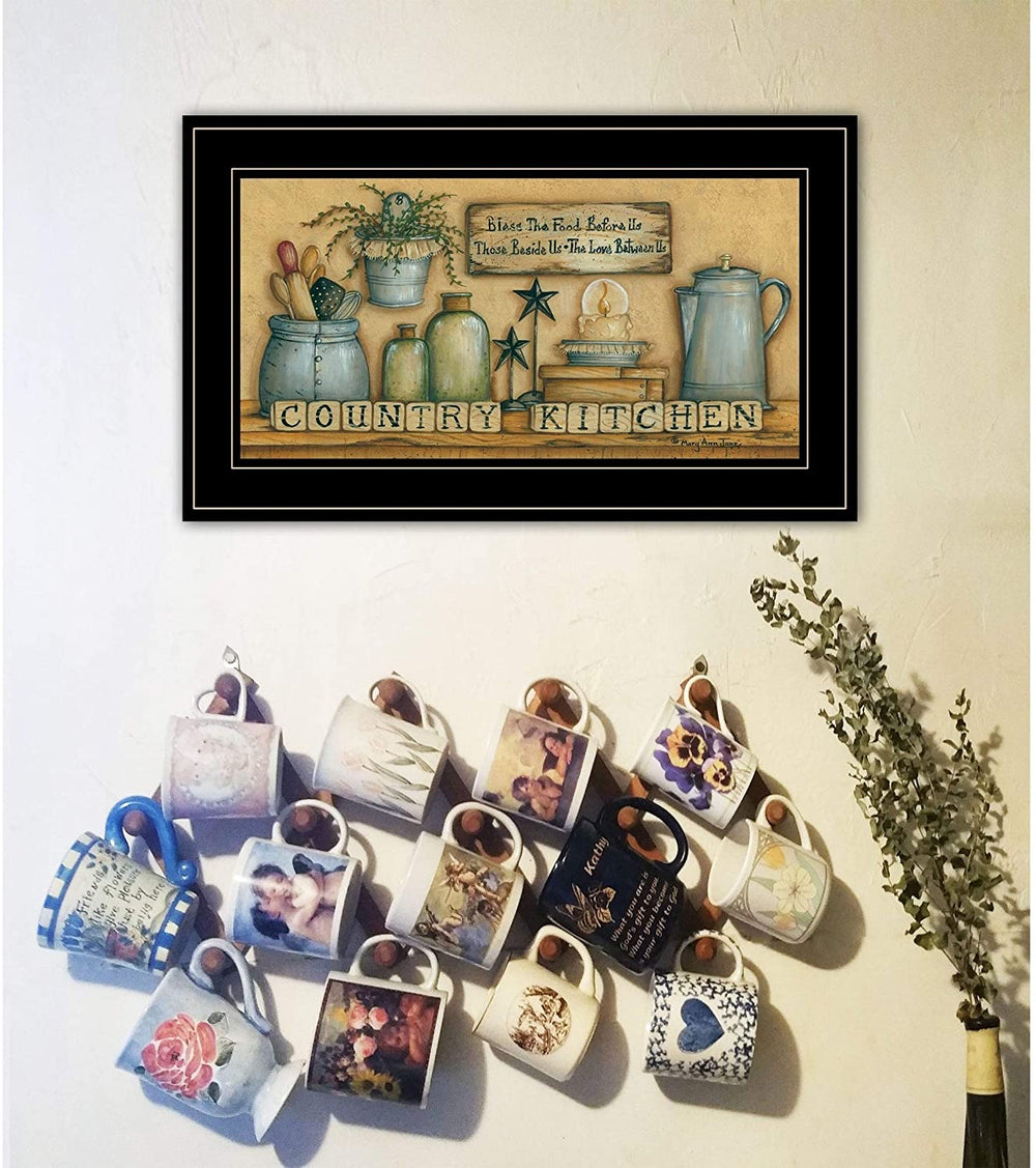 Country Kitchen Ann June Ready Hang Framed Black Frame Country - Diamond Home USA