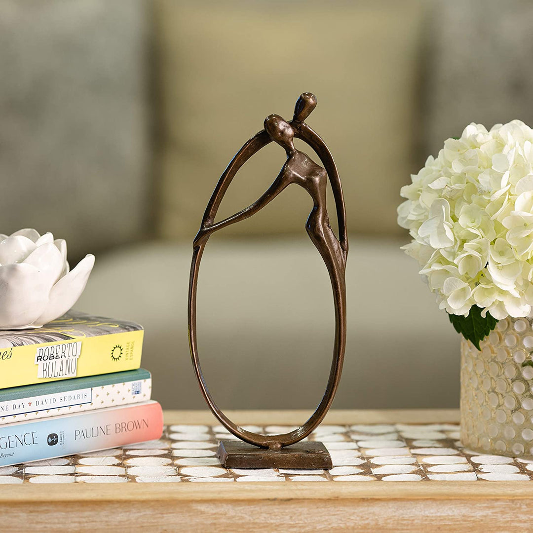 Love Bronze Sculpture Brown Finish