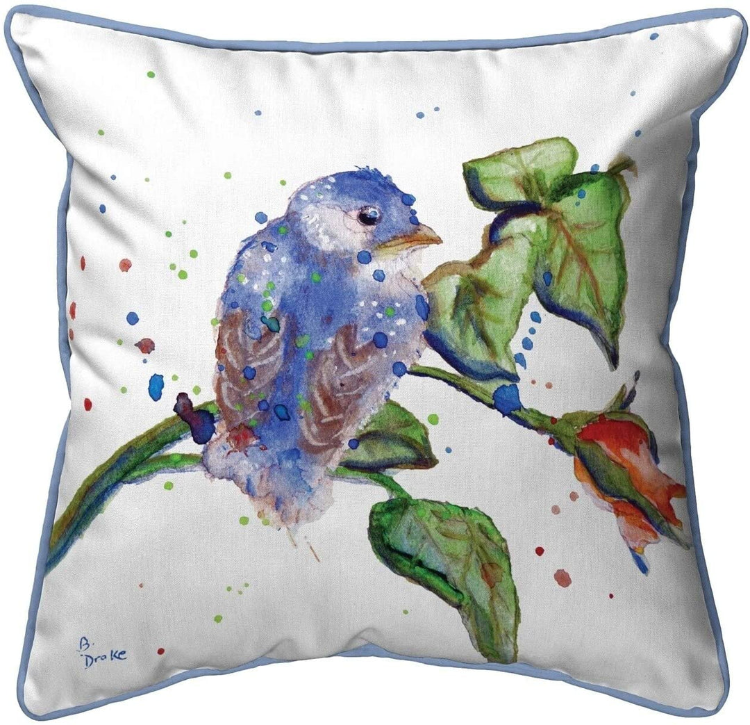 Blue Bird Small Outdoor/Indoor Pillow 12x12 Color Graphic