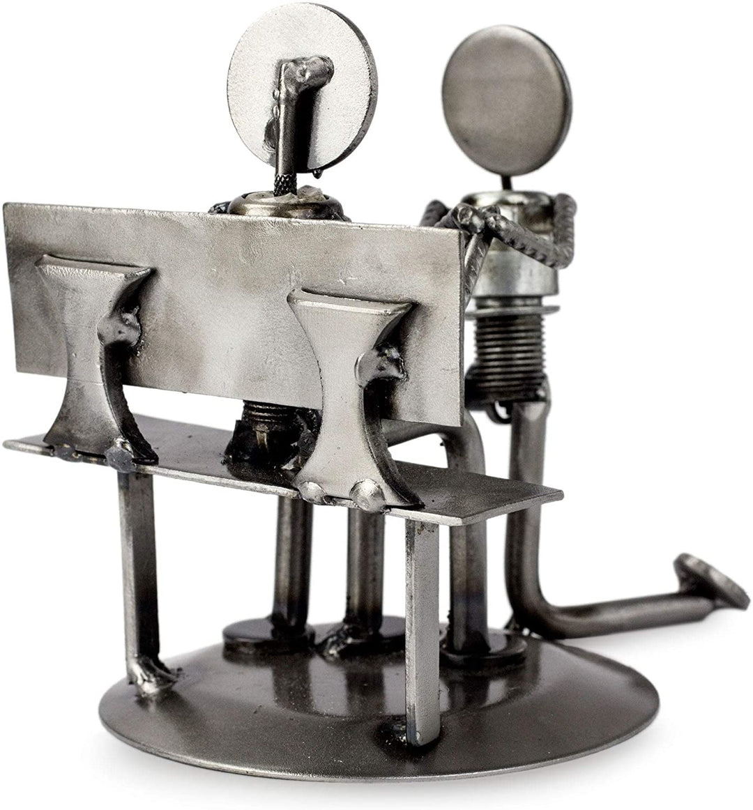 Auto Parts 'Will You Marry Me ' Sculpture Handmade Mexico Silver Metal - Diamond Home USA