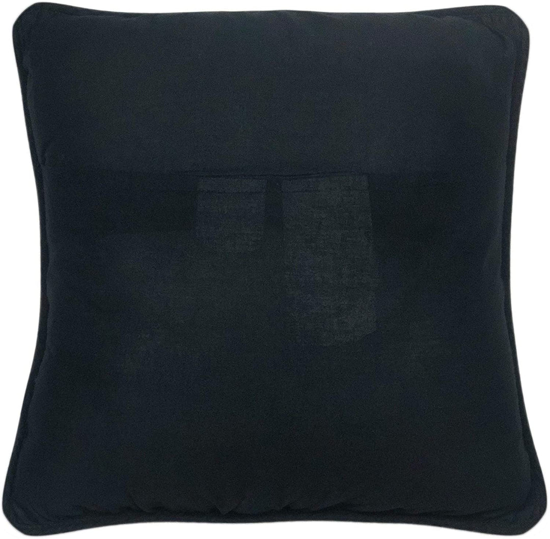 Moonlit Bear Square Decorative Pillow Black Nature Cabin Lodge Cotton Removable Cover - Diamond Home USA