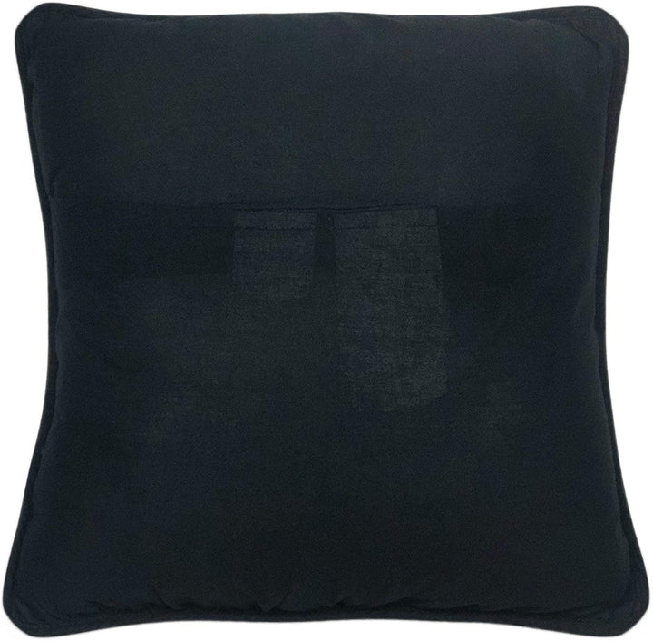 Moonlit Bear Square Decorative Pillow Black Nature Cabin Lodge Cotton Removable Cover - Diamond Home USA