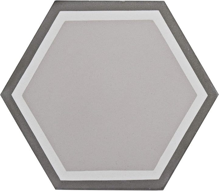 Cement Hex Channel Floor Wall Tile (12 Tiles/5 05 Sqft )