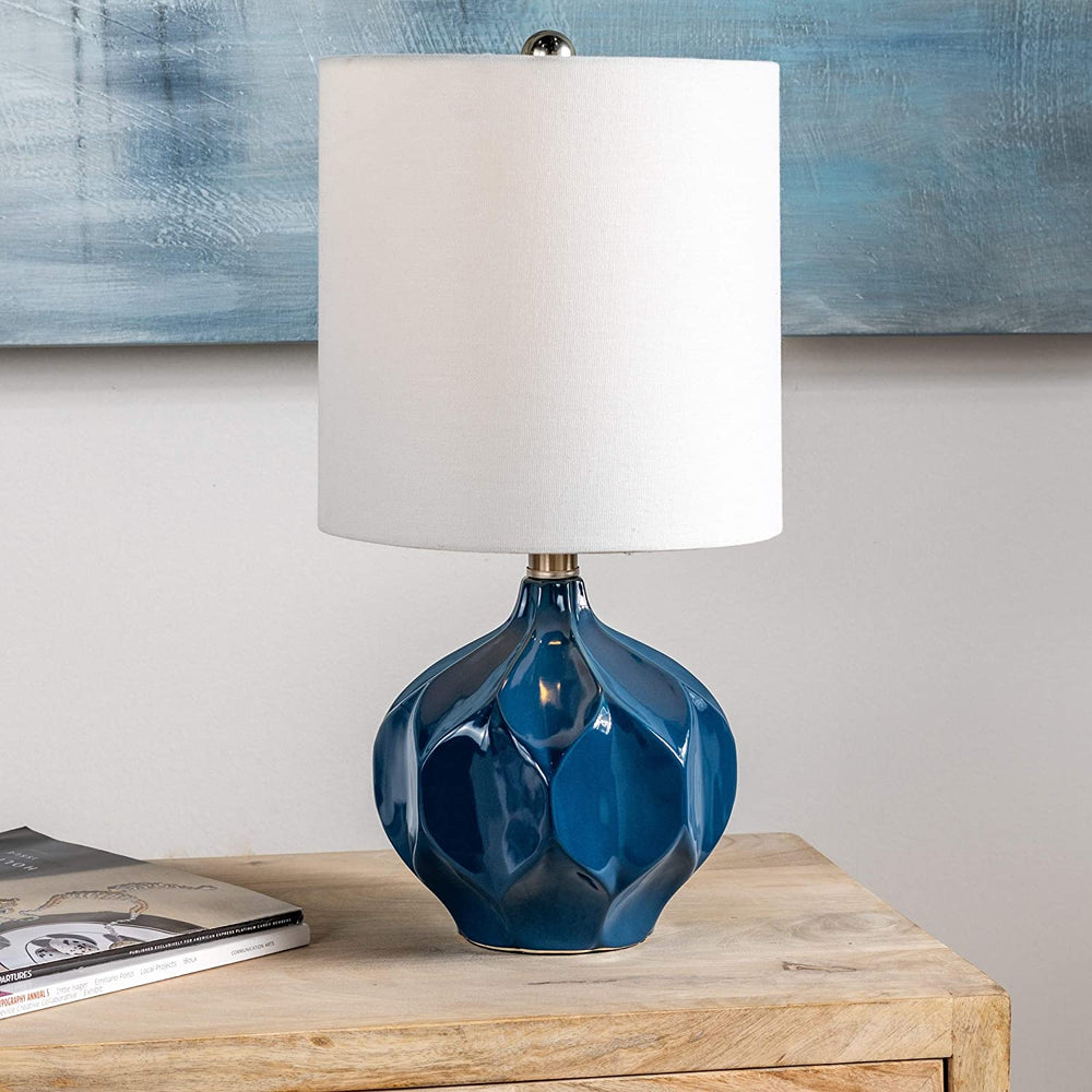 Liv 18 5" h Ceramic Table Lamp Blue Modern Contemporary - Diamond Home USA