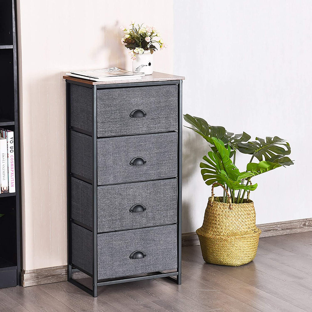 Dresser Storage Tower Nightstand 4 Drawers Black Modern Contemporary MDF Painted Includes Hardware - Diamond Home USA