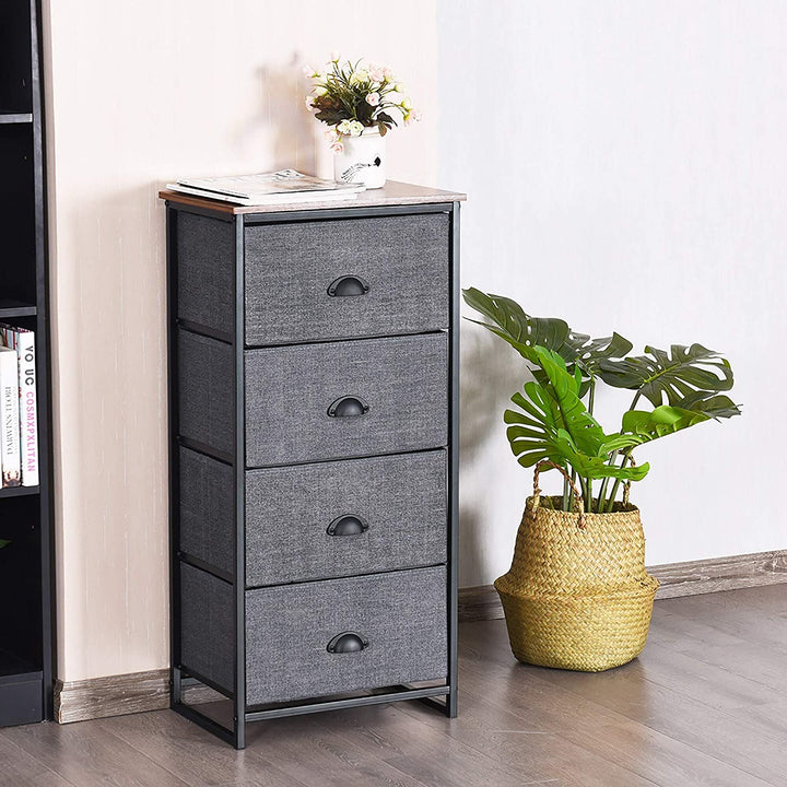 Dresser Storage Tower Nightstand 4 Drawers Black Modern Contemporary MDF Painted Includes Hardware - Diamond Home USA
