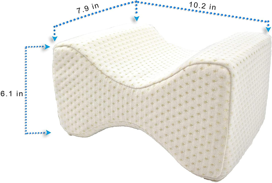 Knee Memory Foam Pillow Ergonomic Wedge Lumbar Alignment Side White
