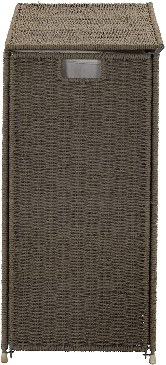 MISC Paper Rope 3 Bag Hamper Sorter Grey 28 25h X 33w 14d Brown Natural Fiber Includes Lid