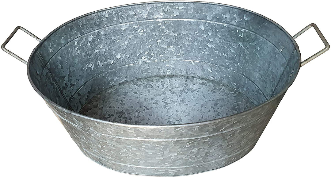 MISC Oval Shape Galvanized Steel Tub Side Handles Embossed Design Silver Handle