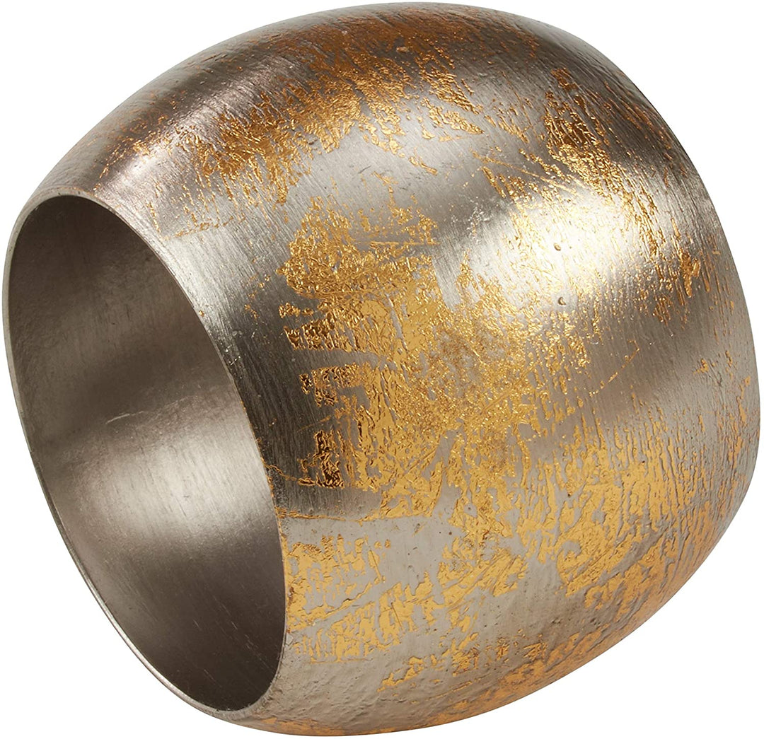 tone Brass Texture Design Napkin Rings (Set 4)