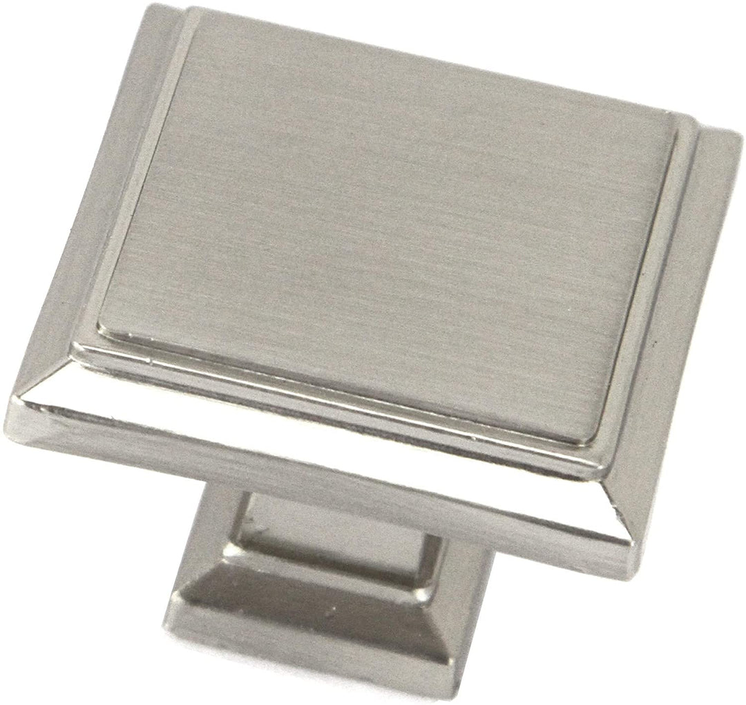 MISC Contemporary 1 1/4 inch Stainless Steel Brushed Nickel Finish Square Cabinet Bar Pull Knob (Case 10) Zinc