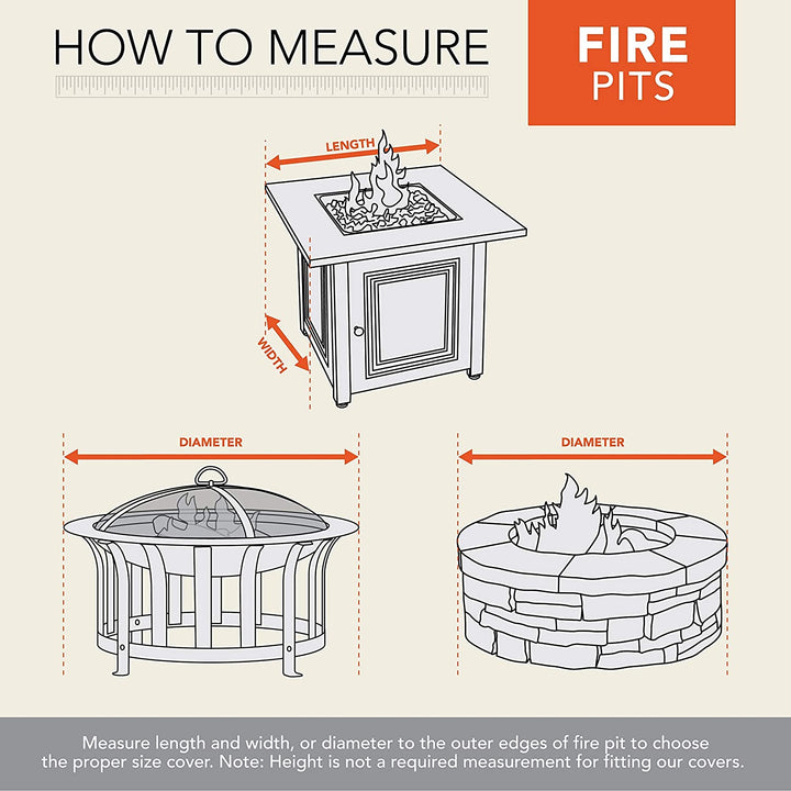 Chalet Outdoor Patio Round Firepit Cover Fits Up 44" Dia X