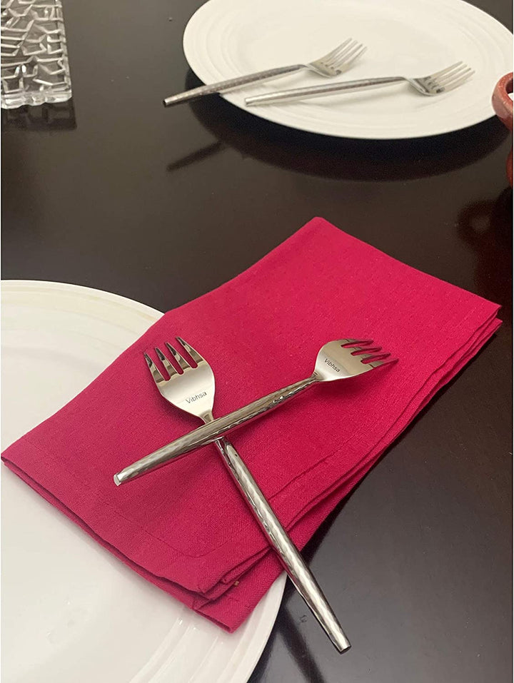 Stainless Steel Dinner Forks Set 6 Pieces Silver Formal - Diamond Home USA