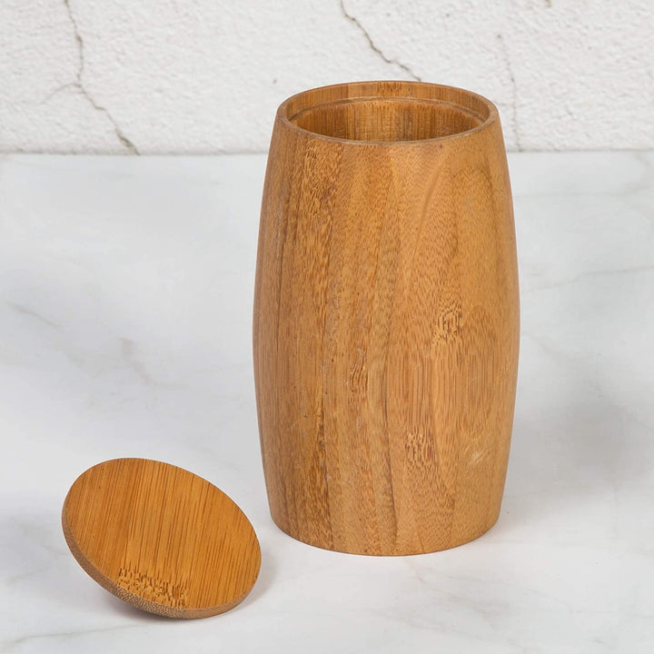 MISC Natural Bamboo Ball Cotton Swabs Holder