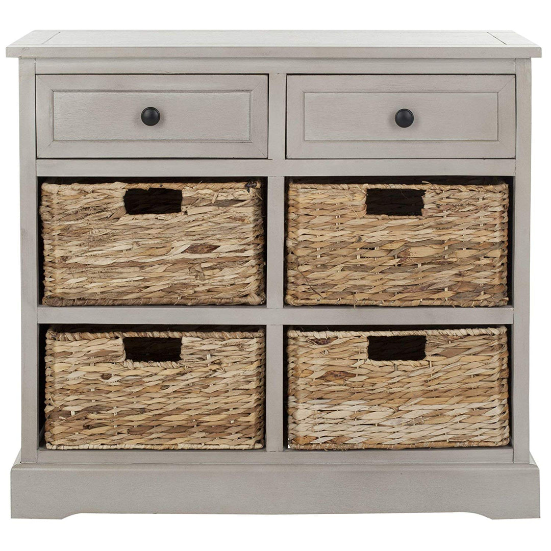 Grey 6 Drawer Organizer 27X29 Inch Large Storage Box Dorm Room Farmhouse Classroom Bedroom Tall Cart Drawer Decorative Modern Wood