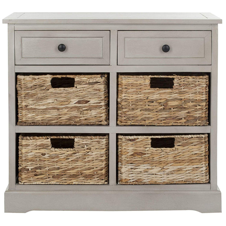 Grey 6 Drawer Organizer 27X29 Inch Large Storage Box Dorm Room Farmhouse Classroom Bedroom Tall Cart Drawer Decorative Modern Wood