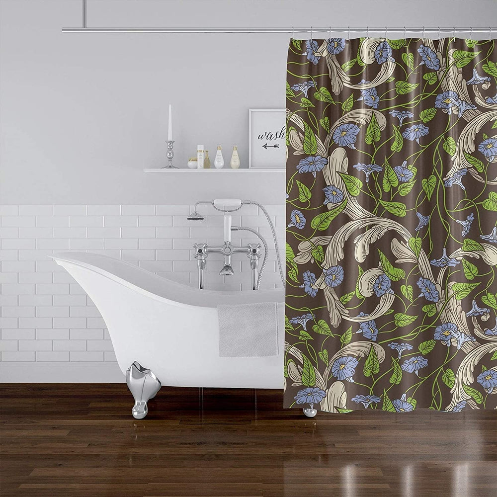 MISC Ivory Shower Curtain by 71x74 Off/White Floral Cottage Polyester