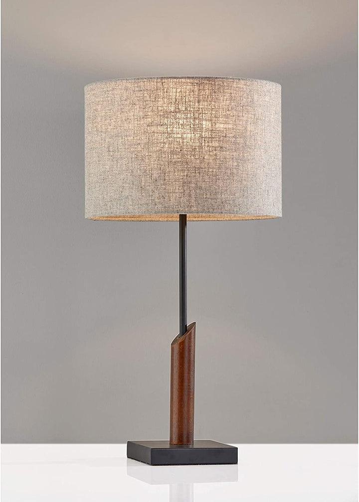 Black Walnut Table Lamp Mid Century Modern Contemporary Transitional