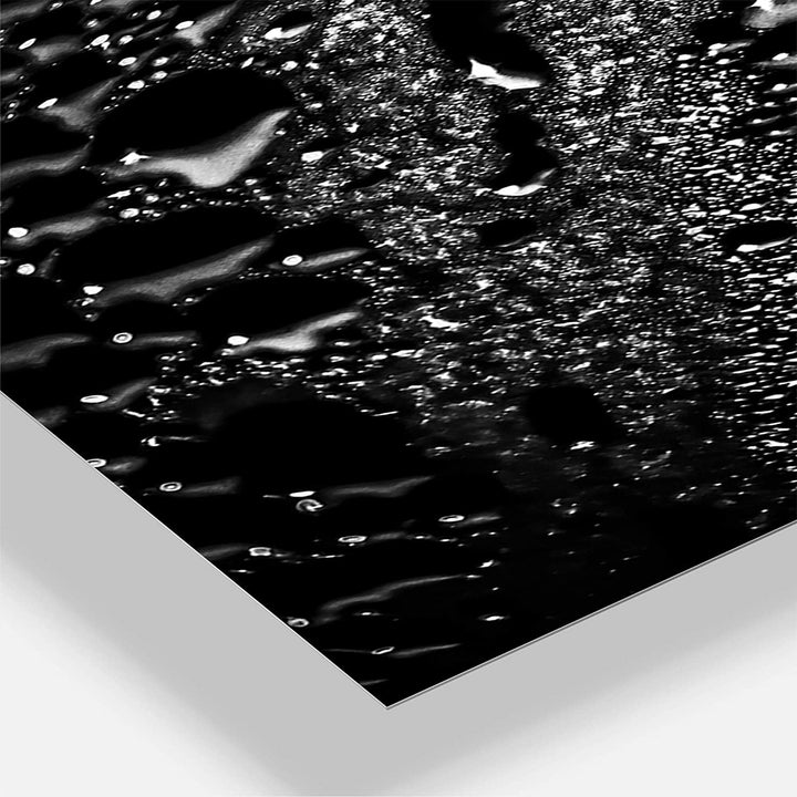 Abstract Droplets 15' Oversized Modern Wall Clock 3 Panels 36 Wide X 28 High Black Contemporary Rectangular Steel Finish Battery Included - Diamond Home USA