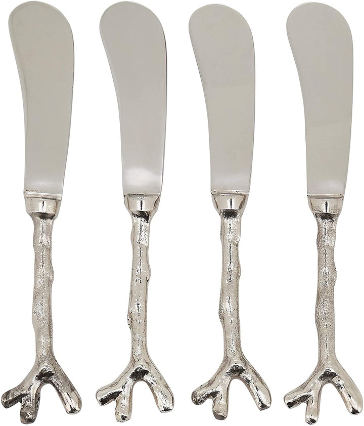 Cocktail Knives Set Twig Design (Set 4) Silver