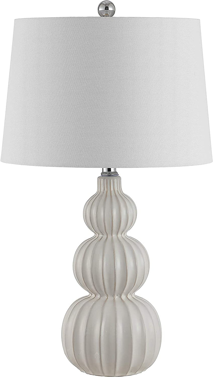 25 5 inch Ceramic Table Lamp 15" X 25 5" White Modern Contemporary Traditional Chrome Bulbs Included - Diamond Home USA