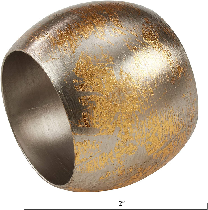 MISC Goldtone Brass Texture Design Napkin Rings (Set 4) Gold