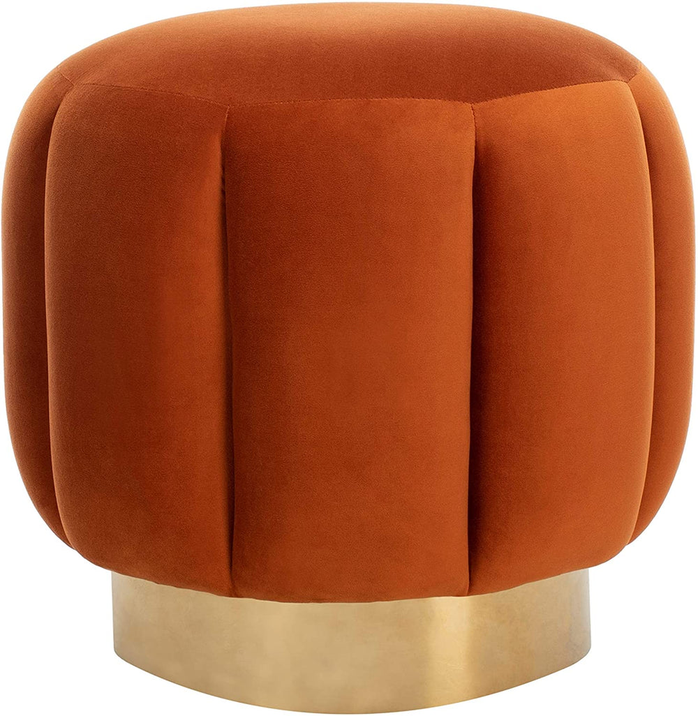 Channel Tufted/Gold Burgundy Bohemian Eclectic Glam Modern Contemporary Solid Round Foam Steel Wood Textured - Diamond Home USA