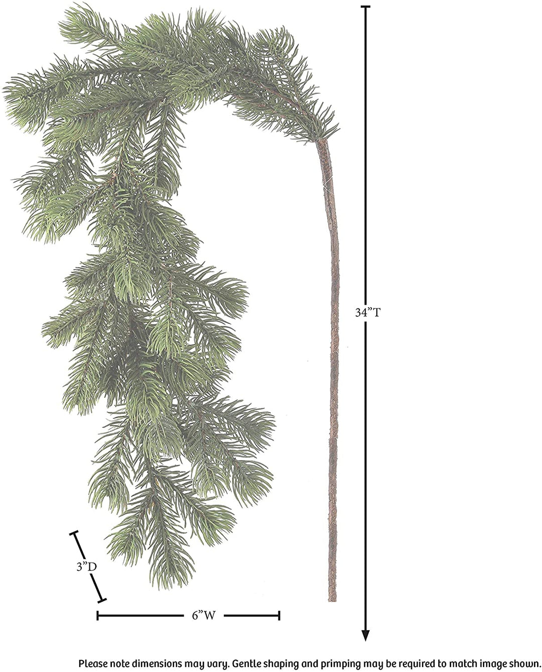 34" Weeping Pine Branch Green Plastic - Diamond Home USA