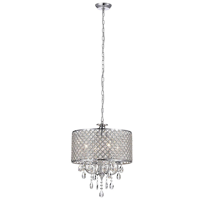 Clear Chrome Glam Chandelier Crystal Light Fixture Pretty Dining Room Lighting Antique Design Glass Metal