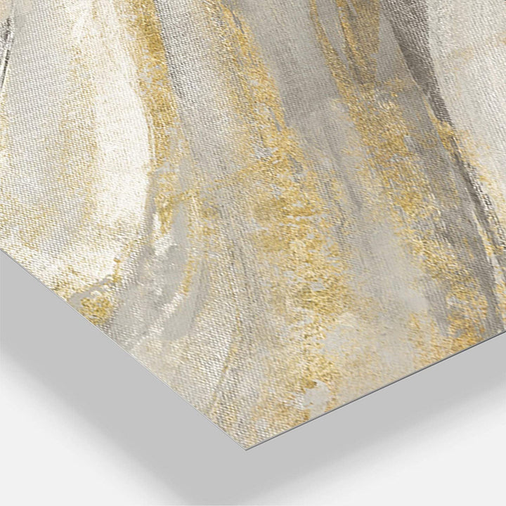 Glam Gold Canion' Glam 3 Panels Oversized Wall Clock 36 Wide X 28 High Panels Beige Modern Contemporary Rectangular Steel Finish Battery Included - Diamond Home USA