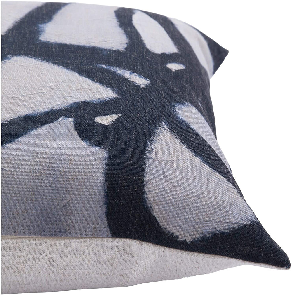 Decorative Pillow Black White Abstract Bohemian Eclectic Linen Polyester Single Removable Cover - Diamond Home USA