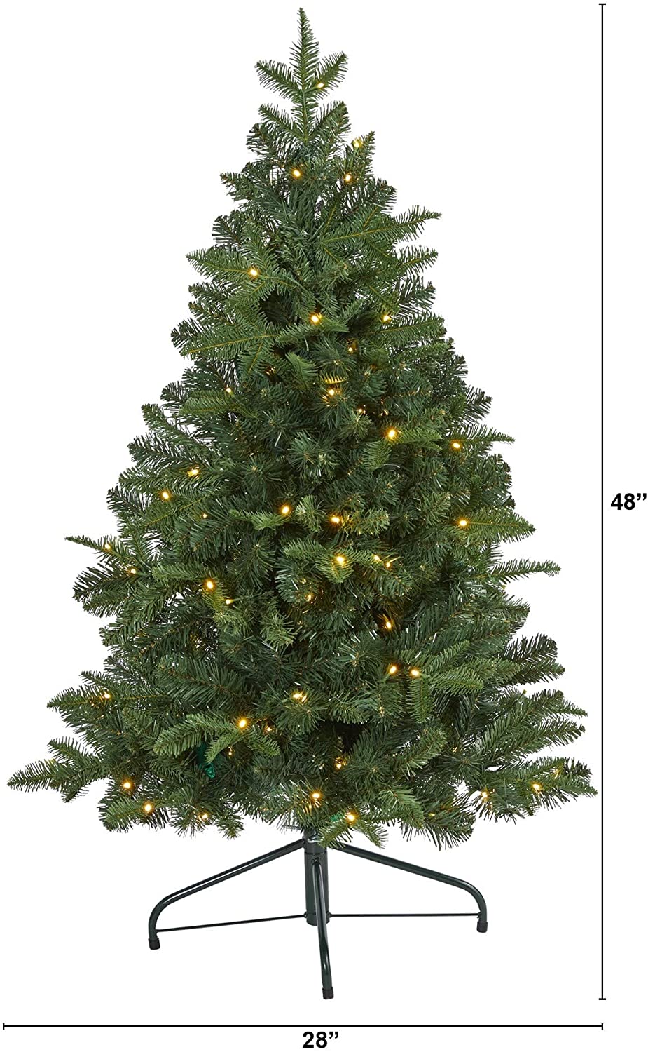4' Grand Spruce Flat Back Christmas Tree 90 Clear Led Green - Diamond Home USA
