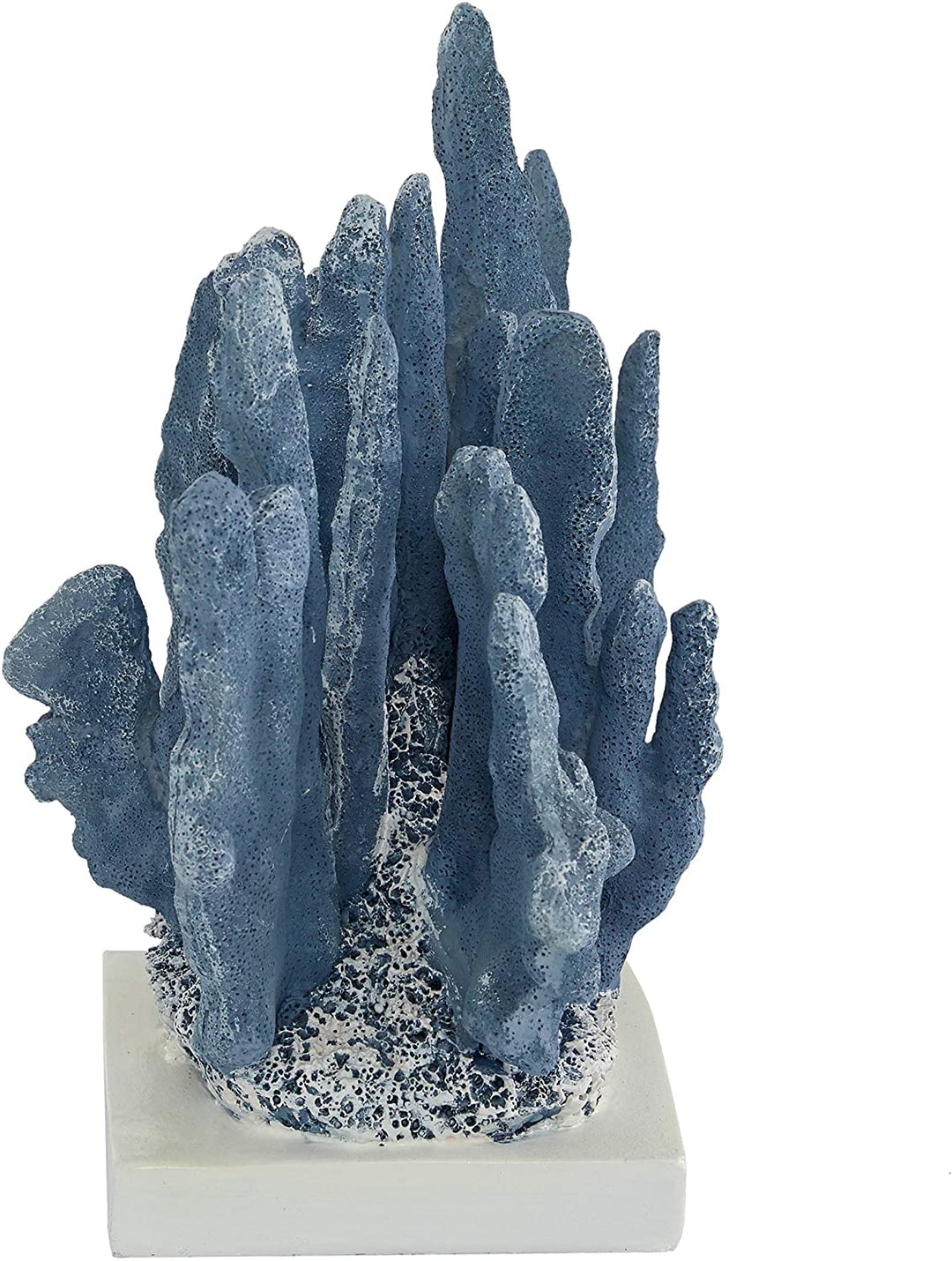 Powder Blue Resin Coral Sculpture White Rectangular Base 7 X 6 10 - Diamond Home USA