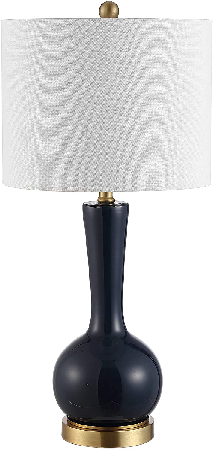 Lighting 27 inch Glass Table Lamp 13" X 27" White Modern Contemporary Traditional Gold Bulbs Included - Diamond Home USA